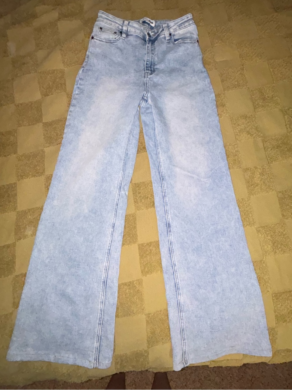 Fashion Nova Light Blue Flared Wide-Leg Jeans